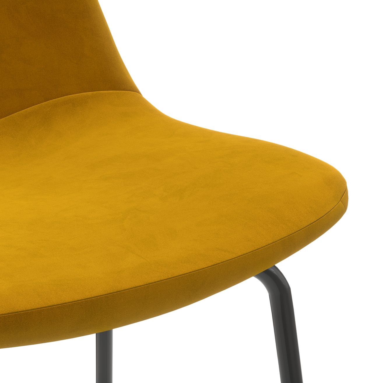 Maxine Velvet Bar Height Stools Black Legs (Set of 2) - Gold Velvet