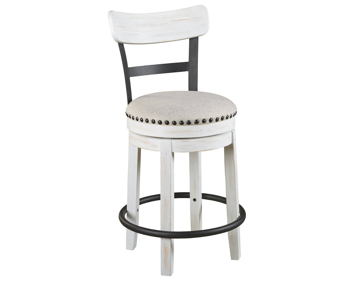 Valebeck White Counter Height Swivel Stool- (SET of 2)