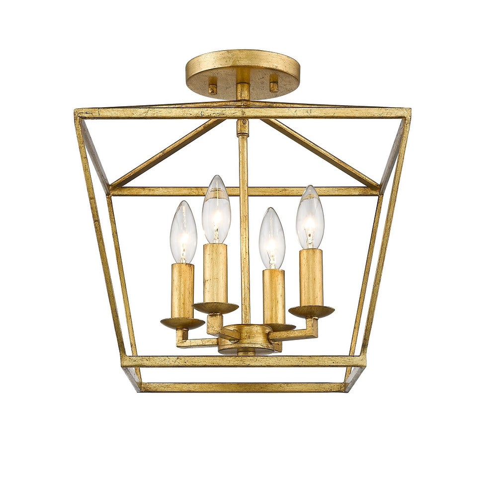 3-Light Convertible to Pendant Mini Lantern Ceiling Light and Pendant in Gold