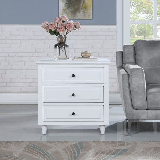 3-Drawer Nightstand Storage Wood Cabinet