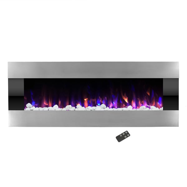 Wall Mounted LED Fire and Ice Flame Electric Fireplace