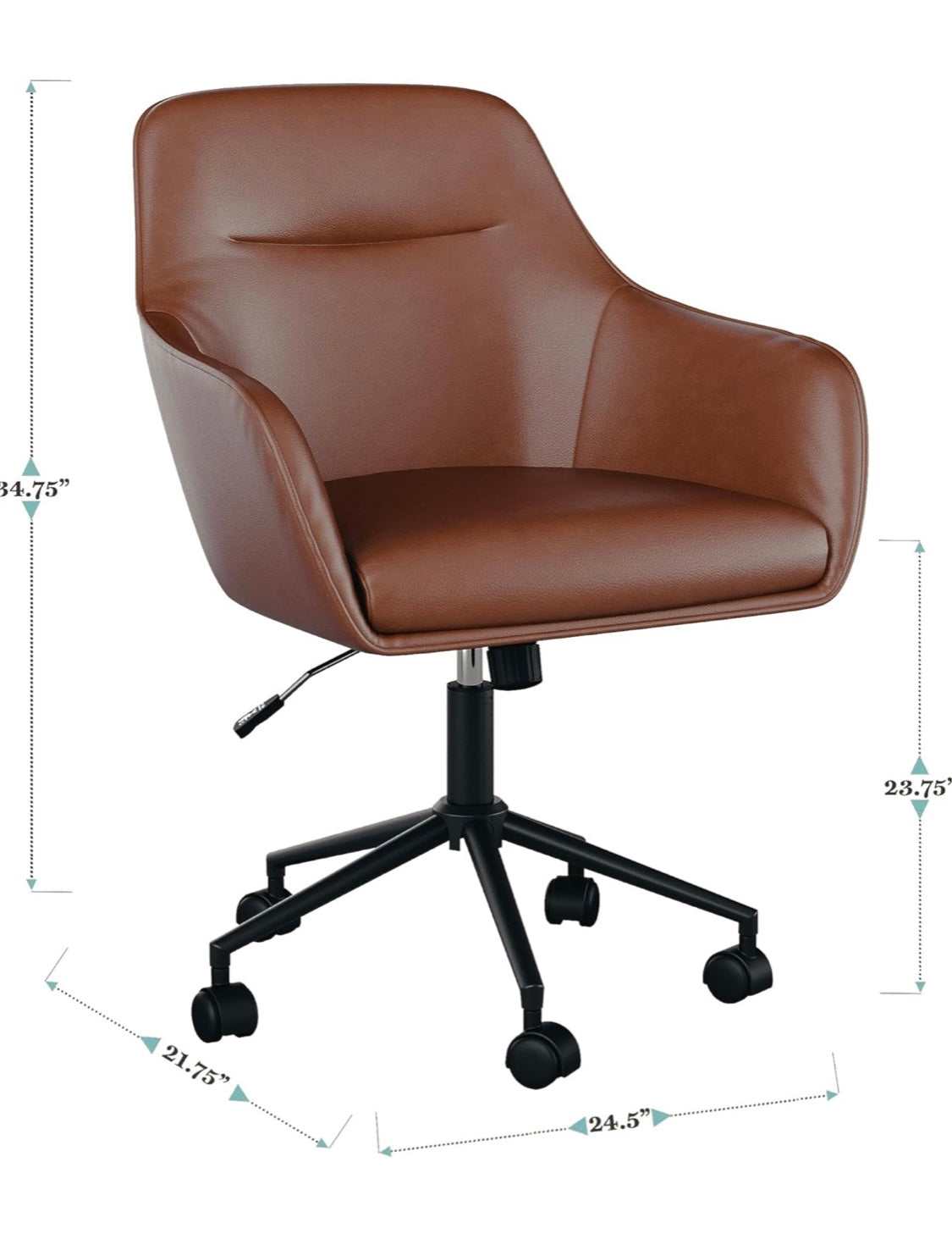 Martha Stewart Rayna Office Chair in Saddle Brown