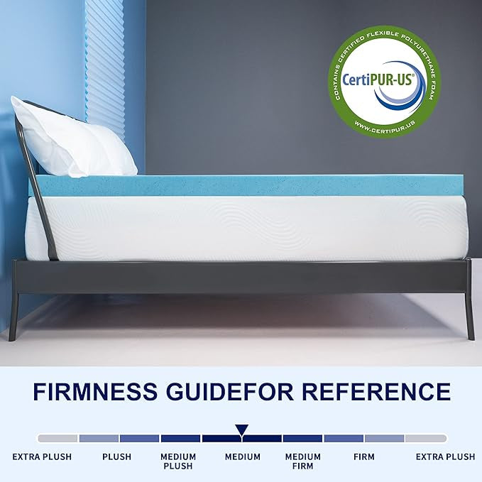 Subrtex Gel-infused Memory Foam Mattress Topper - Full - 2 Inch