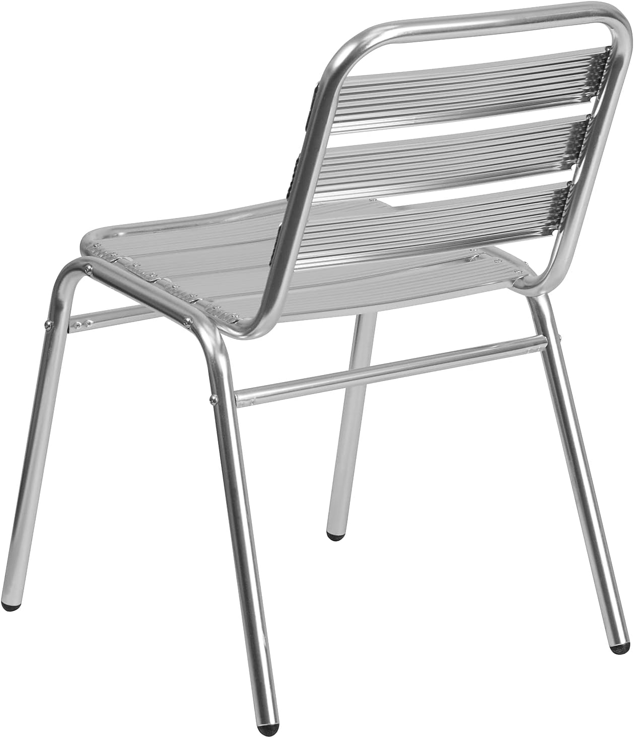 Lila Commercial Aluminum Indoor-Outdoor Restaurant Stack Chair with Triple Slat Back