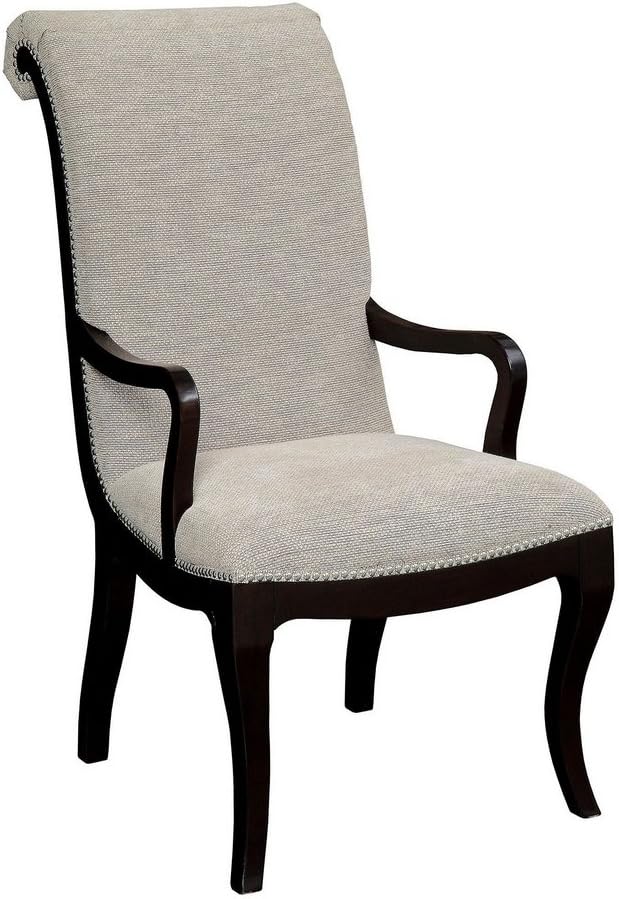 Furniture of America Ornette Arm Chair, Brown (SET OF 2)
