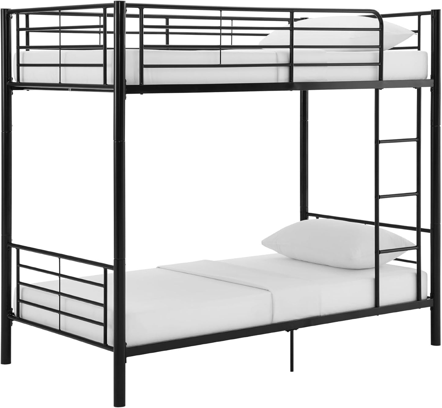 Walker Edison twin over twin metal bunk bed-SILVER