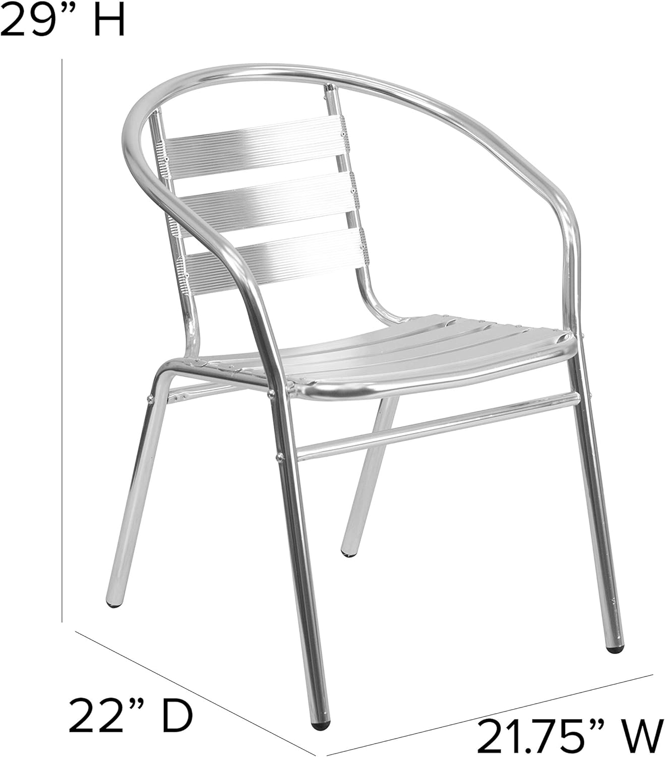 Commercial Aluminum Indoor/Outdoor Stackable Chair (Set of 2)