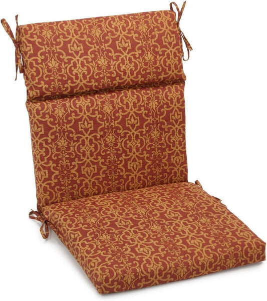 Blazing Needles Spun Polyester Patterned Outdoor Squared Seat/Back Chair (set of 4)