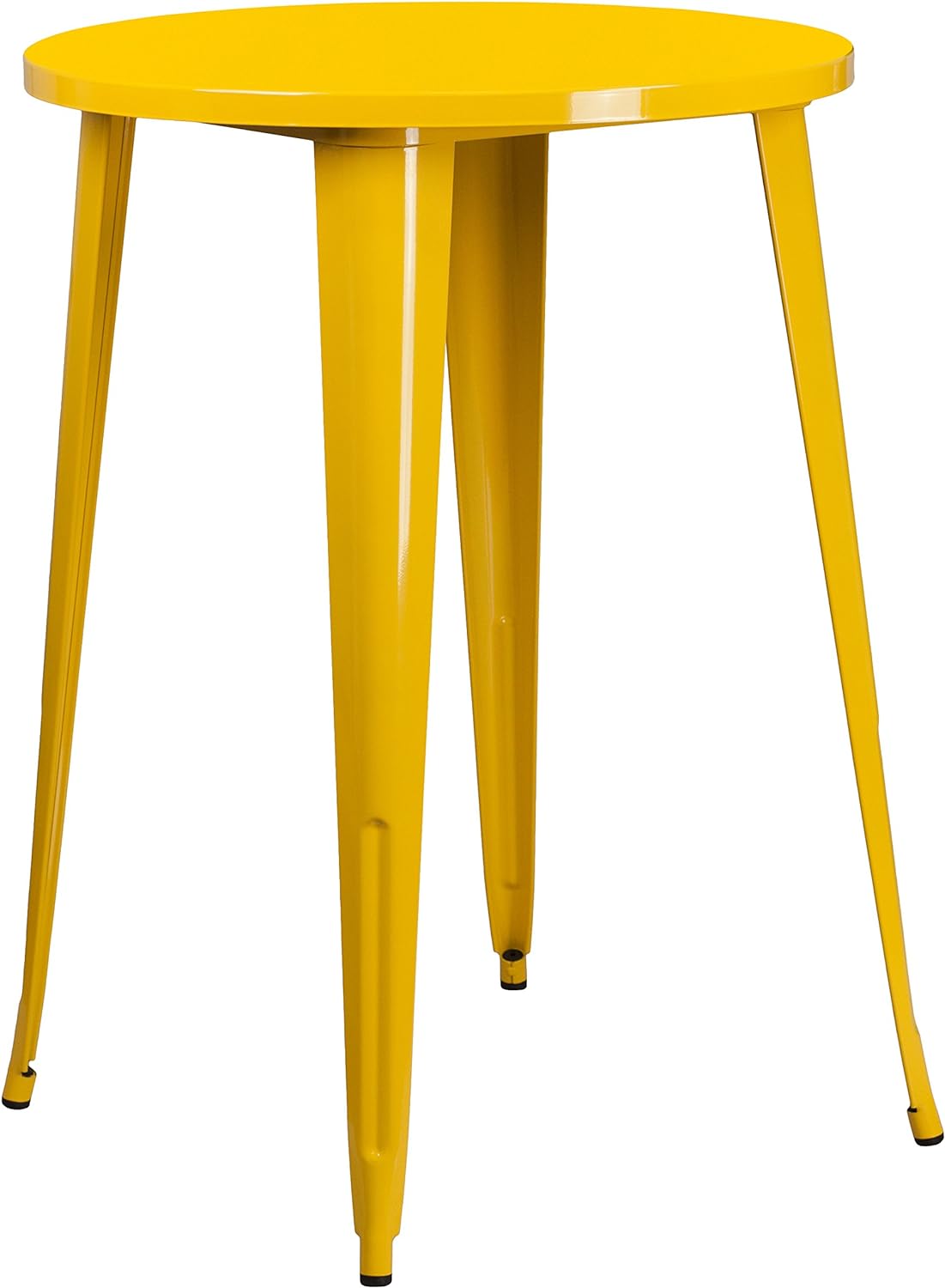 Commercial Grade 30" Round Yellow Metal Indoor-Outdoor Bar Height Table