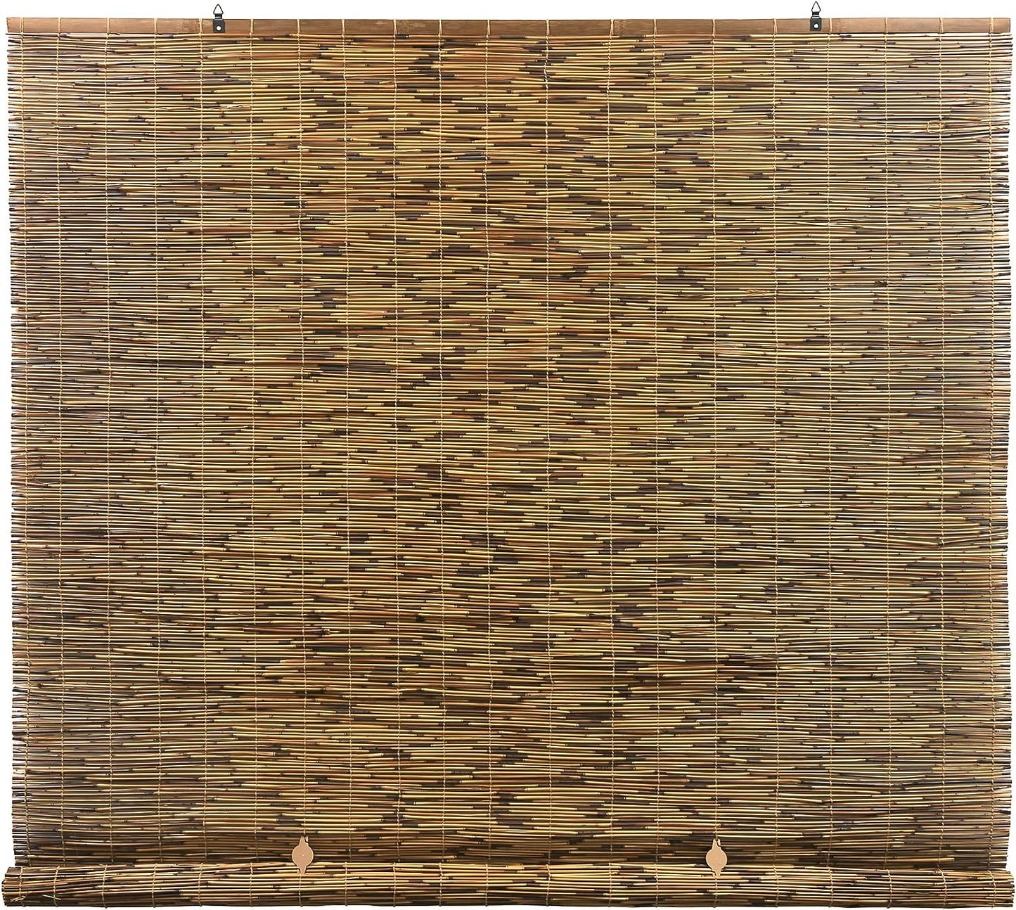 Radiance - Outdoor Roller Shades for Porch or Patio Privacy Screen, Roll-up Bamboo Blinds for Windows, Natural, 60" W x 72" L