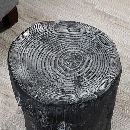 FirsTime & Co. Black Arbor Log Table, American Designed, Black, 15 inches