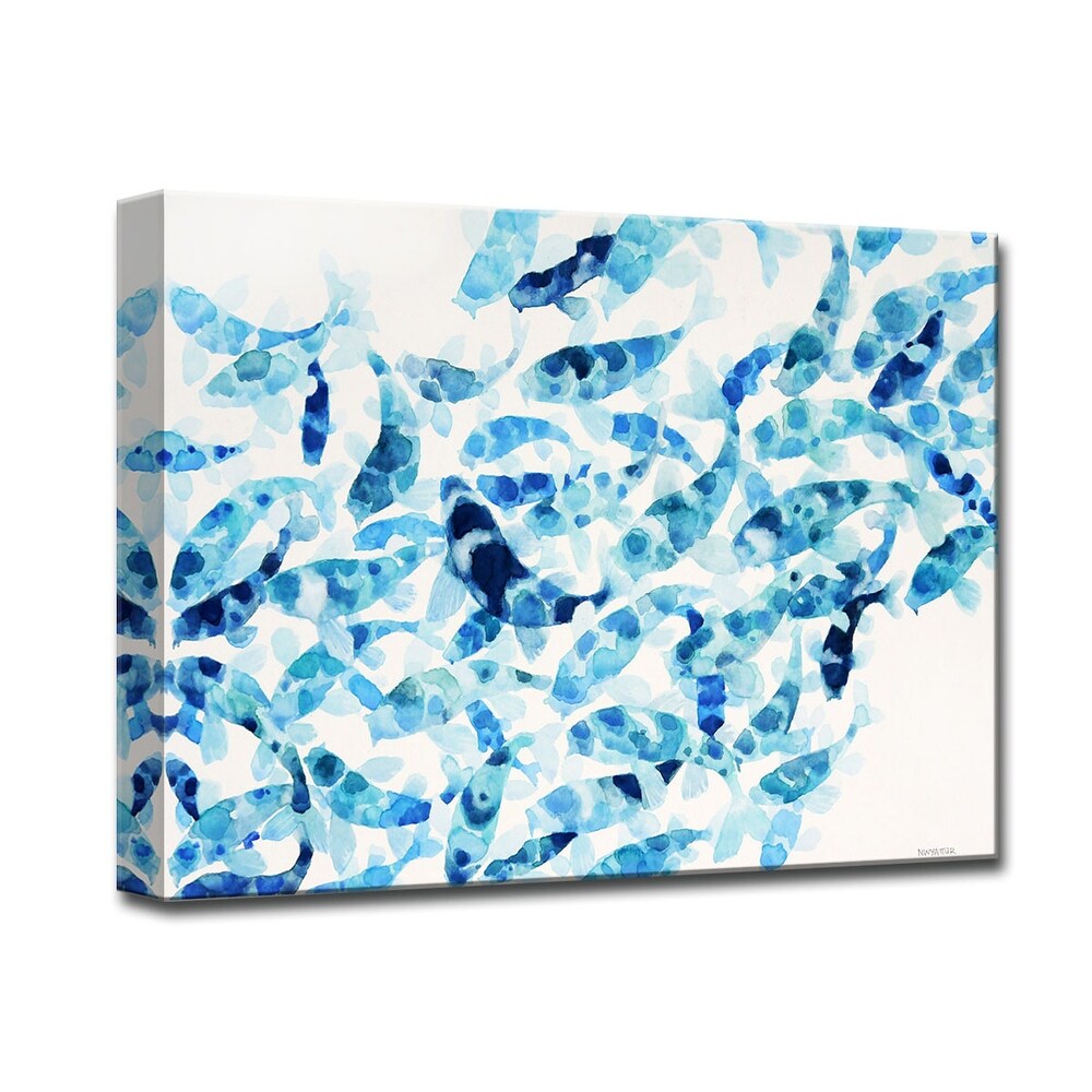 Blue Koi Wrapped Canvas Wall Art by Norman Wyatt Jr. 16X20