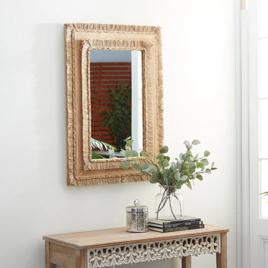 Brown Wood Wall Mirror - 26 x 1 x 36