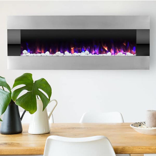Wall Mounted LED Fire and Ice Flame Electric Fireplace