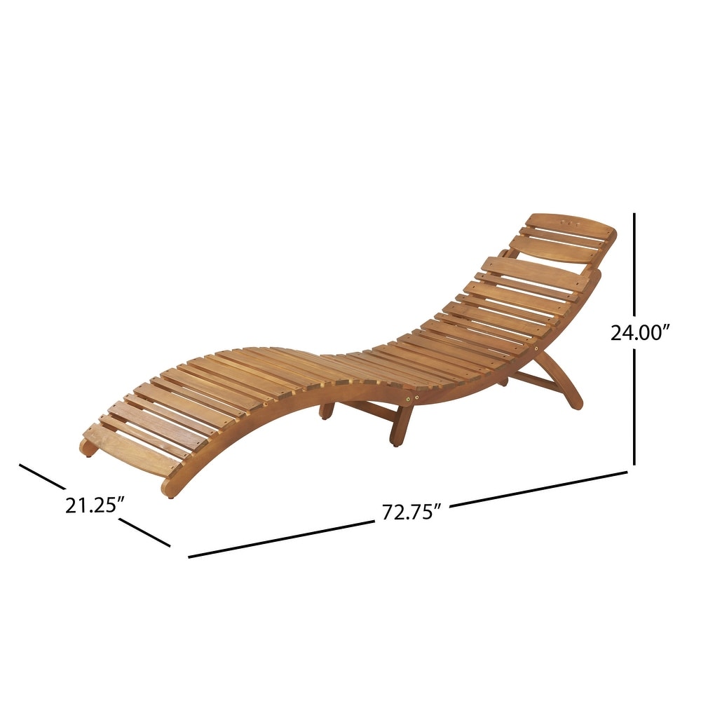 Lahaina Acacia Wood Outdoor Chaise Lounges by Christopher Knight Home (SET OF 2) (Natural)