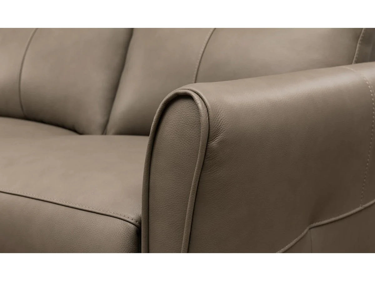 Oswald Leather Power Reclining Loveseat with Power Headrests, Beige