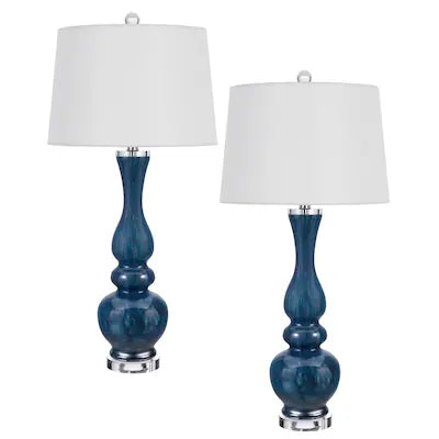 Paimio 32" Height Deep Blue Glass Table Lamp - (Set of two)