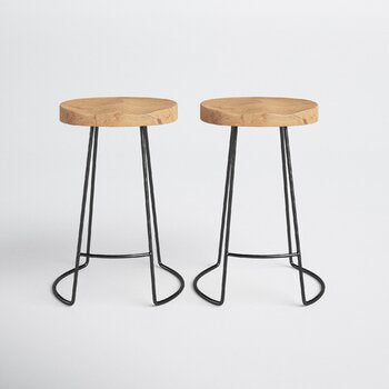 Penelope Solid Wood Bar & Counter Stool (Set of 2)