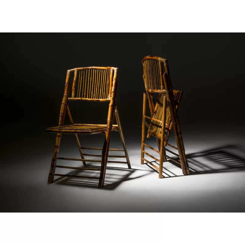 Bamboo Wood Folding Chair, (Set of 2)