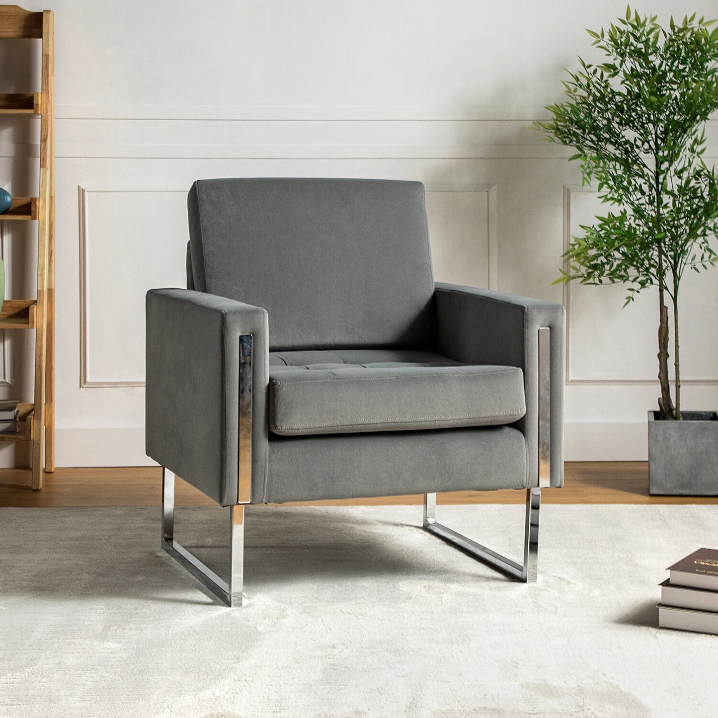 Salomone Club Chair, Grey